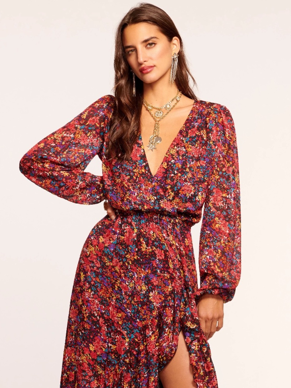 RAMY BROOK Fatima Long Sleeve Maxi Dress | Size XS